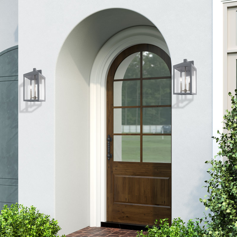 Lanterne murale d'extérieur 3 lumières Bartek, H 17,5 po x l 8,25 po x P 9,75 po, Gris nordique