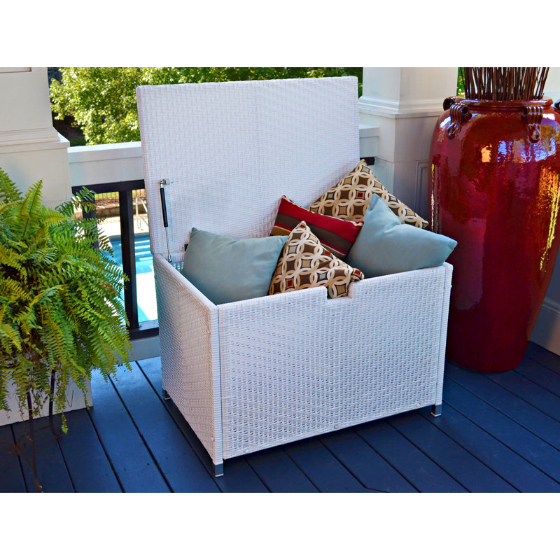 Tortuga Outdoor Stonewick 24'' W 86 Gallons Water Resistant Resin Deck Box, White