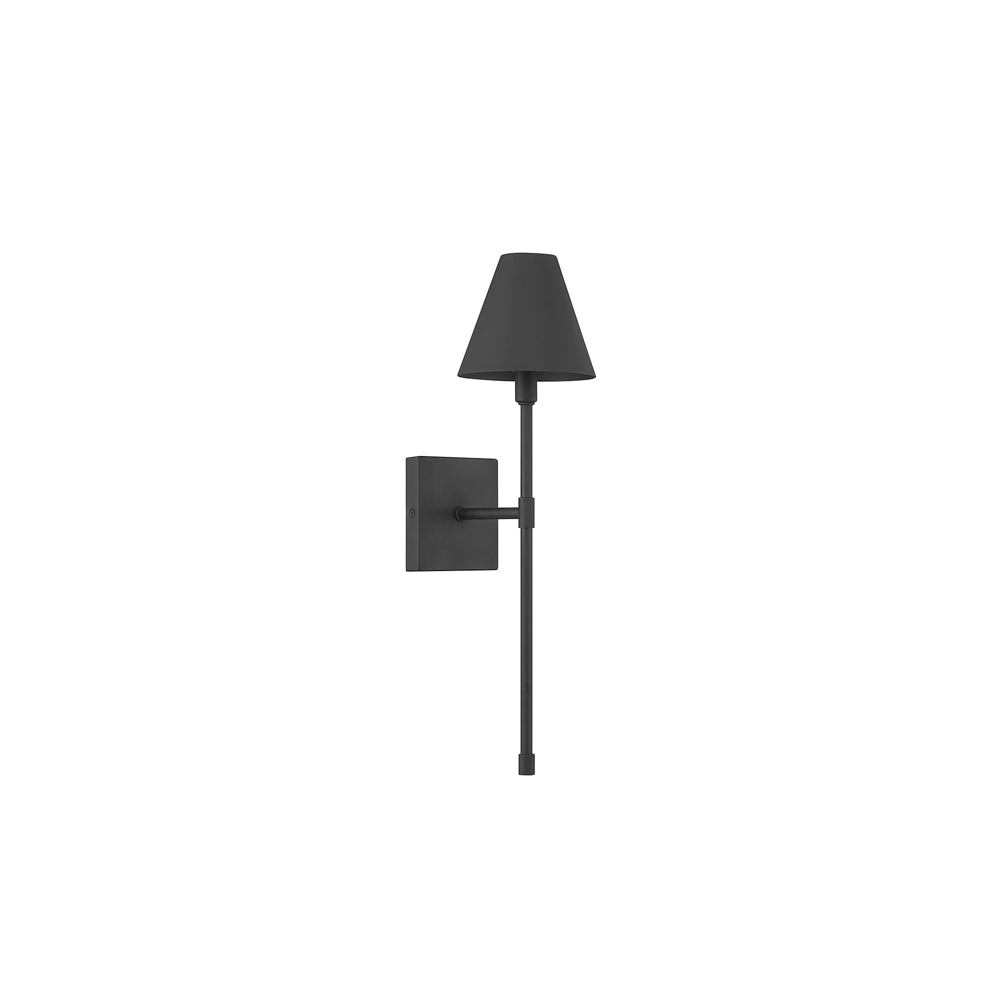 Avonia 1-Light Steel Hardwired Wall Sconce, Matte Black