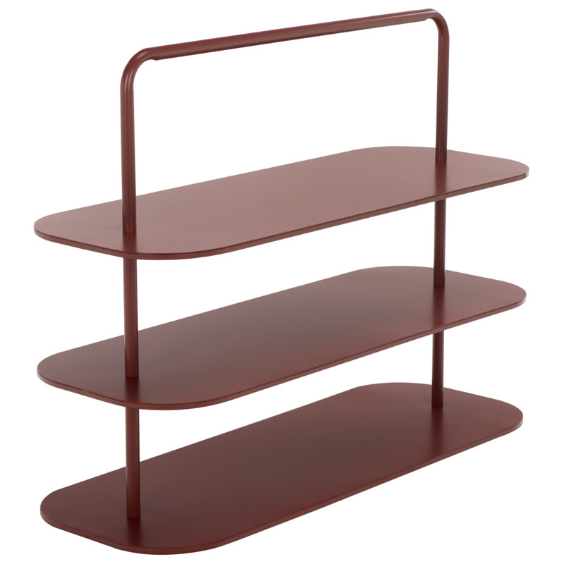 Jordan 3 Tier Metal Shoe Rack, Brick Red