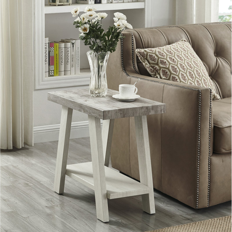 Table de bout avec rangement Angeleca, Duplicata blanc 1, H 23 po x l 22 po x P 23,5 po