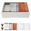 20" W Ceramic Apron Front Farmhouse Kitchen Sink 10 Inch Deep Reversible Basin Workstation Sink-112255480