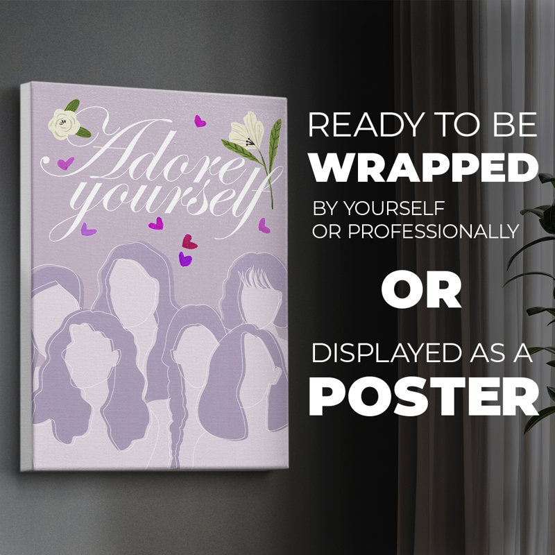 «Happy Galentine's Day», collection B - reproduction d'art en toile seulement - non encadrée, H 36 po x l 24 po