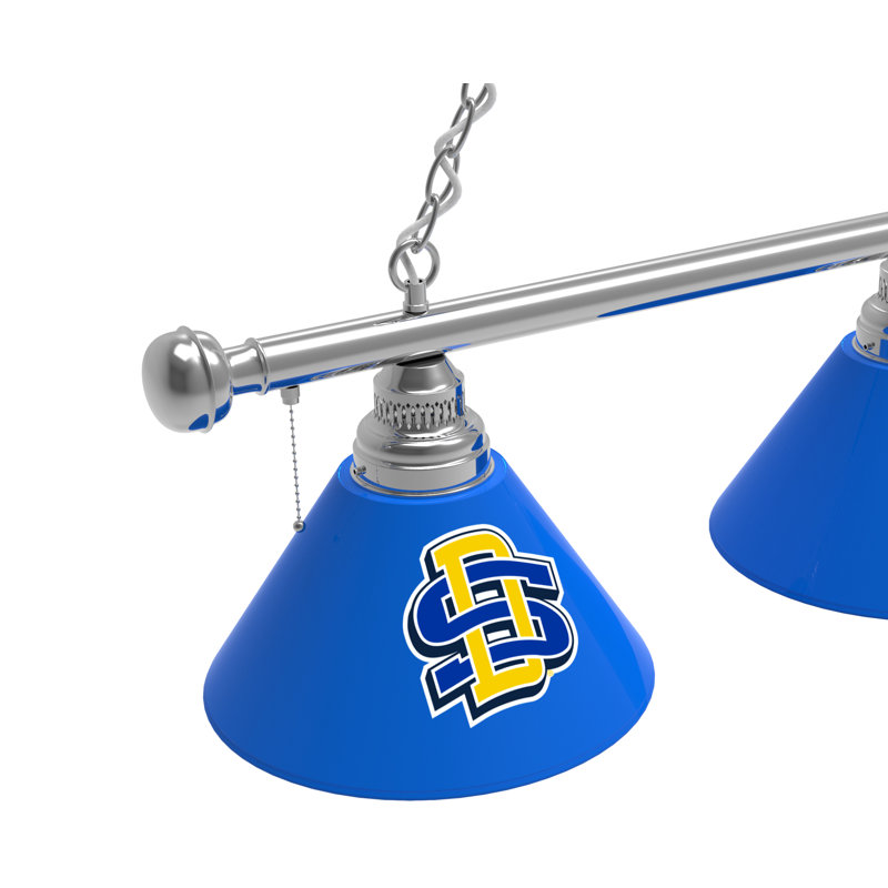 Luminaire suspendu linéaire à 3 lumières pour table de billard NCAA, Chrome, Jackrabbits de South Dakota State