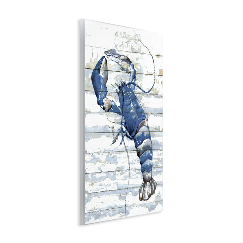 «Blue Lobster» sur plaque patinée par Jessie Perry, H 19 po x l 13 po