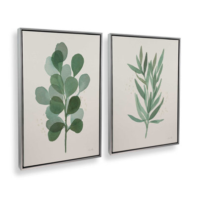 Green Leaf Impressions Set of 2