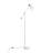 Marcel Contemporary Glam Floor Lamp with White Marble Base, Nickel Metal Frame and Clear Frosted Glass Shade - LumiSource