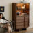 Gray + Black Walnut Color Tempered Glass + Solid + Manufactured Wood Display Cases