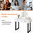 Modern Vanity Desk with Round HD Lighted Mirror, 3-Color LED, 2 Drawers & Shelf – Compact Makeup Table for Bedroom-357011829