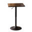 Table de bar en métal avec plateau carré noir et pieds réglables - hauteur de 26 po à 36 po contemporaine pour chambre à coucher