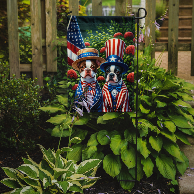 Drapeau All American Garden, Noir / brun Boston Terrier