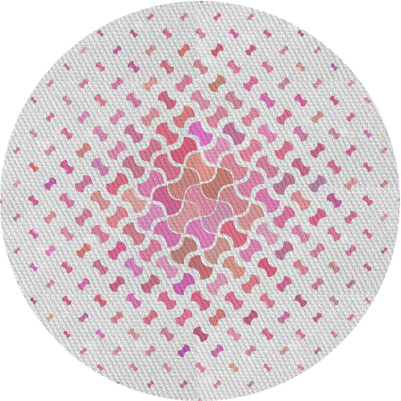 Tapis rose Kimes, Rond 8 pi