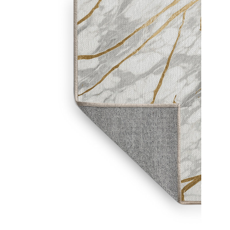 Machine Washable Beige Area Rug, Square 6'