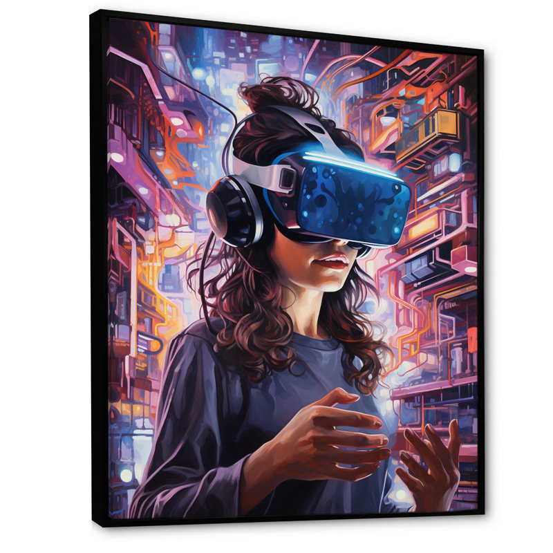 Portrait de jeu vidéo en vidéo sur toile, impression sur toile, Cadre flottant noir, H 20 po x l 12 po x P 1 po