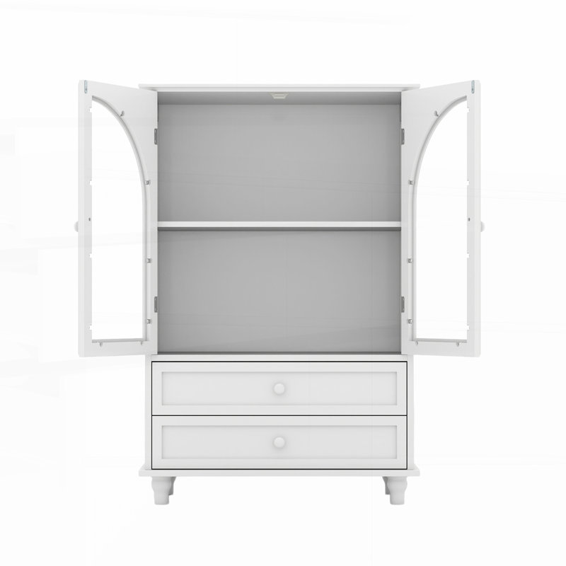 Buffet Farmhouse avec buffet à portes arquées, Blanc