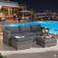 5-Piece All-Weather Wicker Patio Conversation Set With Cushions And Glass Table-247565980