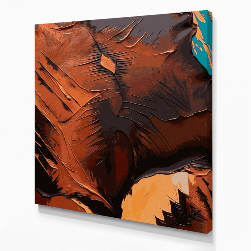 Art mural sur toile noire, motif de vachette Southwestern, 12" H x 12" W
