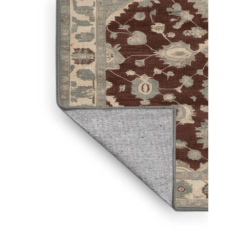 Tapis gris lavable à la machine, Rond 4 pi