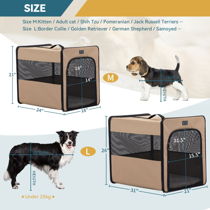 Collapsible Soft-Sided Crate with 1 Door