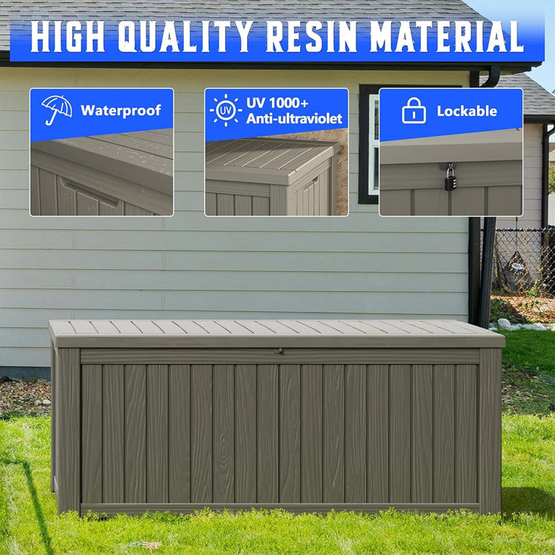 Boîtes de terrasse en résine 150 gallons imperméables et résistantes aux rayons UV pour l'extérieur