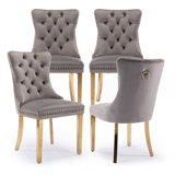 High-end Tufted Wool Linen Upholstered Nailhead Dining Chair