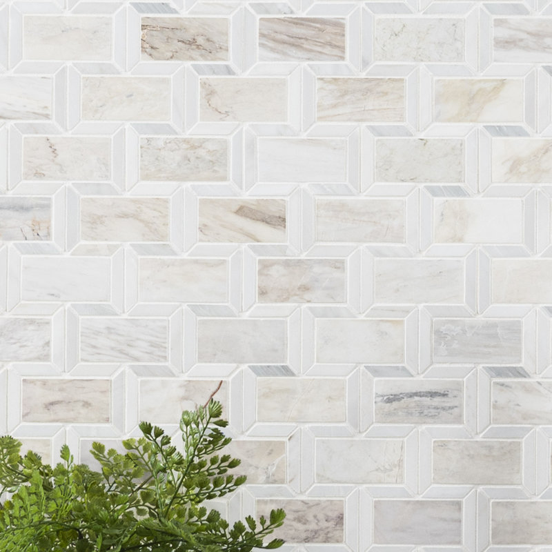 Carreau de mosaïque en marbre poli pour plancher et mur 12 po x 14 po Auralie Framix, Auralie