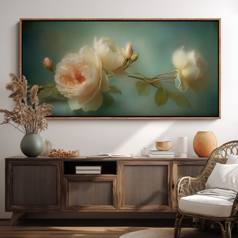 Art mural sur toile encadré très grand, H 30 po x l 60 po, Naturel