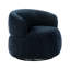 Fauteuil d'appoint pivotant bleu moderne avec tissu chenille et rotation à 360 degrés avec revêtement de luxe