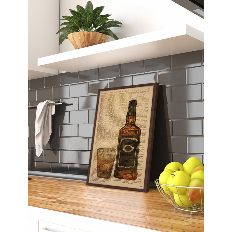 « black label bourbon », impression encadrée, H 18 po x l 12 po x P 1,5 po