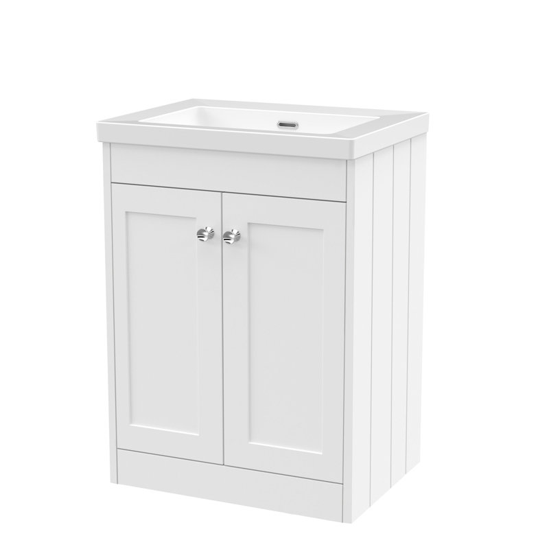 Ashwick Bathroom Vanity, Satin White, 613 cm