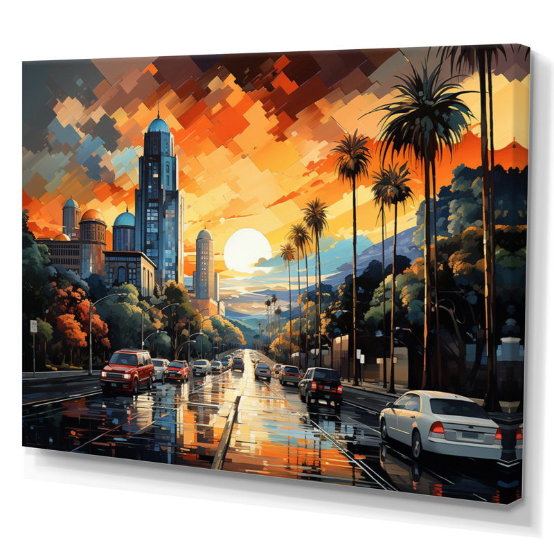 Pop Los Angeles II sur toile, H 24 po x l 32 po x P 1 po, Toile tendue