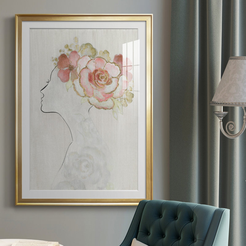 Fashion Fashion Silhouette II - Reproduction d'art sur toile encadrée, H 30,5 po x l 42,5 po x P 1,5 po, Or