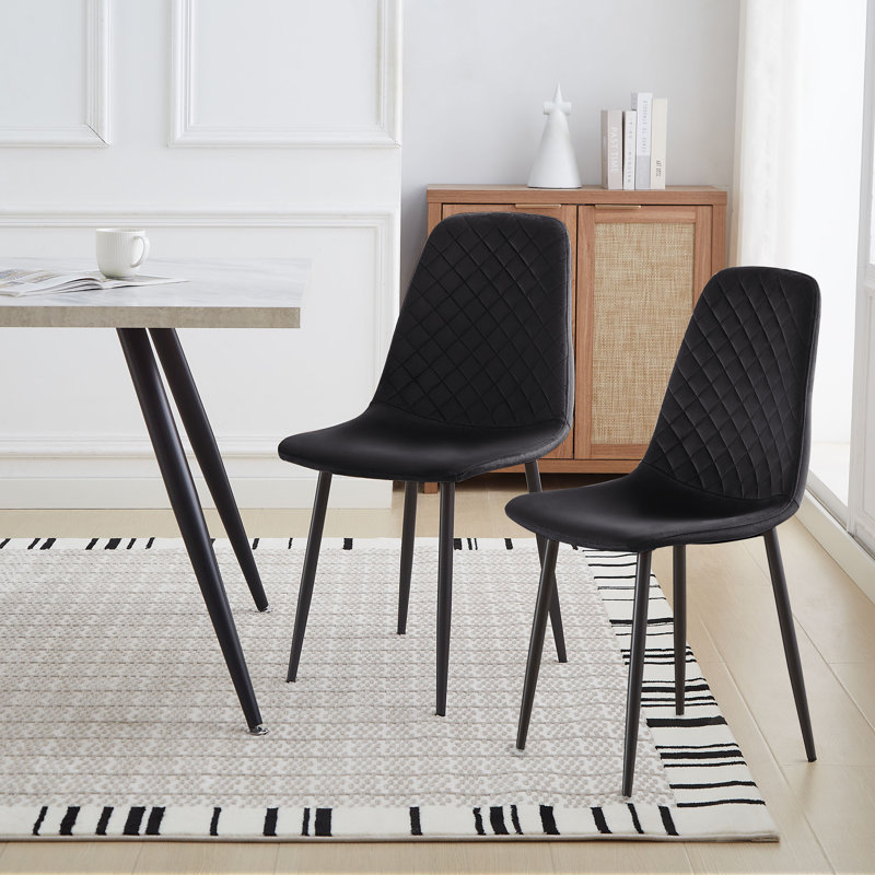 6 - Person Space Saving Dining Set 120cm Table with Armless Chairs, Black