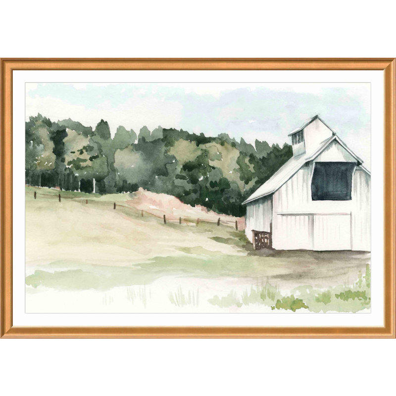 «Barn III» par Jennifer Paxton Parker - peinture encadrée, Or antique, H 38,86 po x l 54,86 po x P 0,85 po