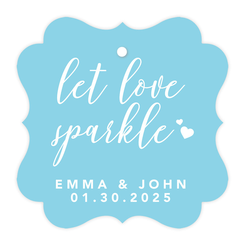 Cadre personnalisé sur mesure Let Love Sparkle, Bleu pastel