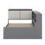 Lit plateforme en bois avec lit gigogne, tablettes et tête de lit-107510386