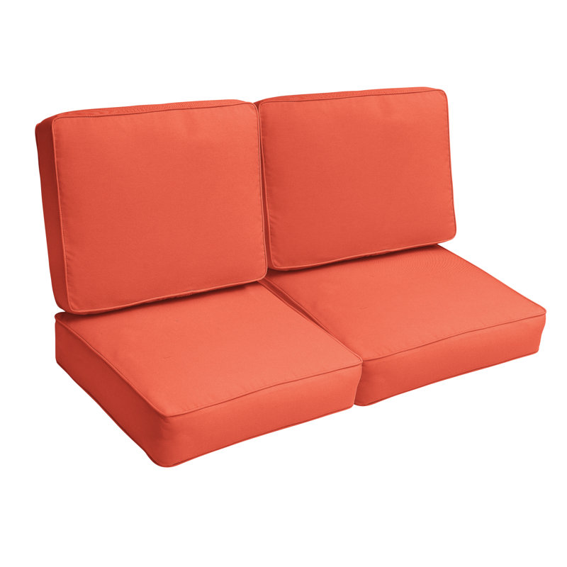 Outdoor 5'' Loveseat Seat / Back Cushion, Canvas Melon Sunbrella® Canvas