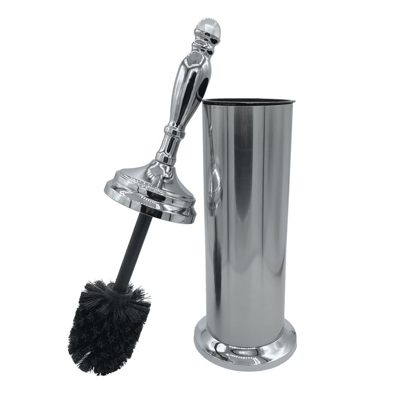 Ensemble de brosses de toilette chromées de 17 po de hauteur avec support