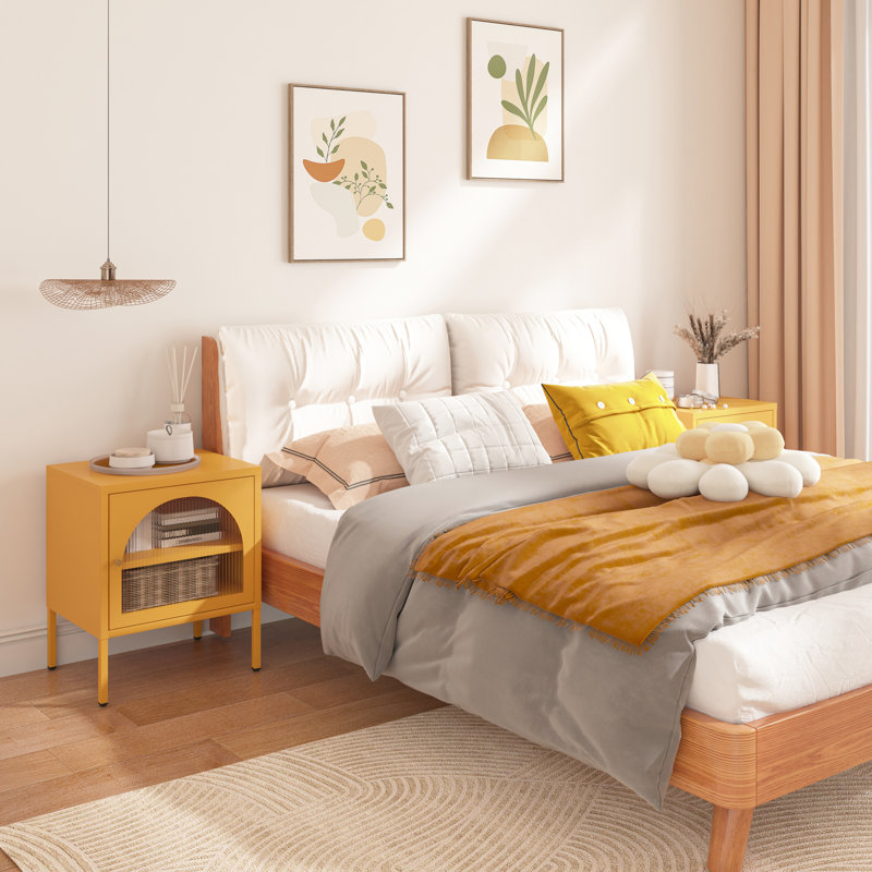 Steel Top End Table Set, Yellow