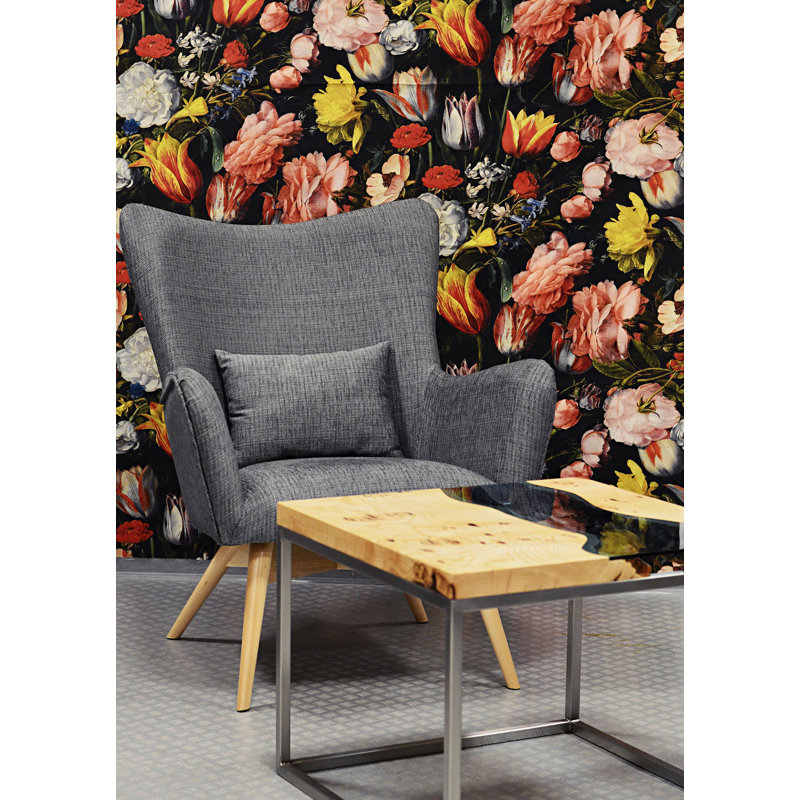 Wesley Upholstered Wingback Chair, Graphite