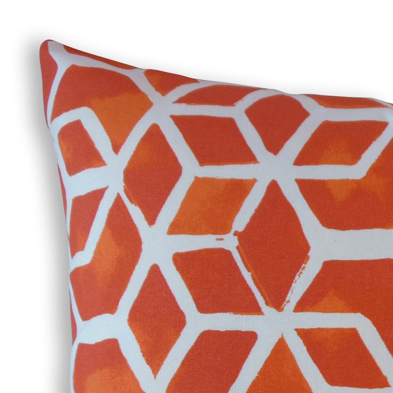Coussin Zareh, 26 po x 26 po, Coussin décoratif, Orange