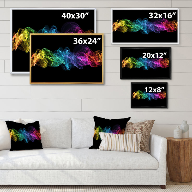 Colourful Matrix Art II - on, 8" H x 12" W x 1" D, Brown Floater Framed