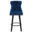Chaises de bar en velours bleu marine avec structure et structure à boutons confortable
