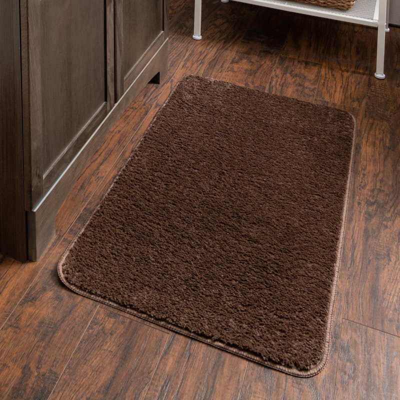 Carennac Non-Slip Bath Mat, Mocha Brown