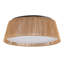20" 3-light Hand-Woven Rattan Drum Flush Mount