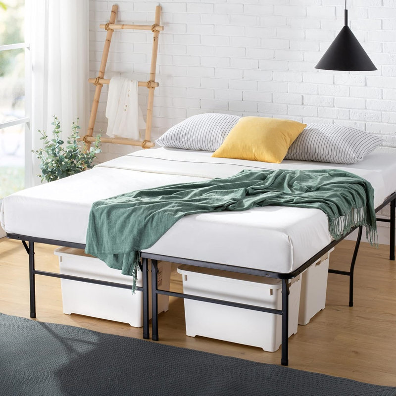 18 Inch Metal Platform Bed Frame, No Box Spring Needed, Queen