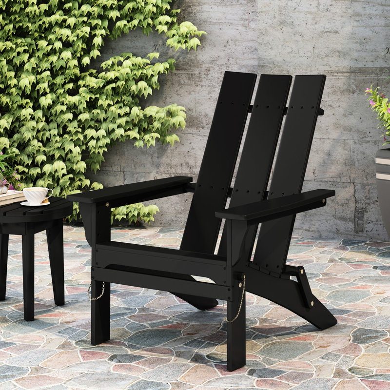 Foldable Chair In Black - Wood Made, 30In D X 33.13In W 37In H, 22.39Lb, Deck Enjoyment Black, Wood, Deep Wide High, For Patio And Poolside
