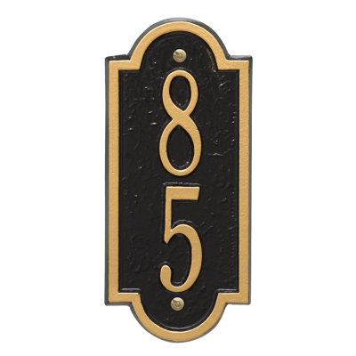 Hagen Personalized Vertical Mini 2-Line Wall Address Plaque