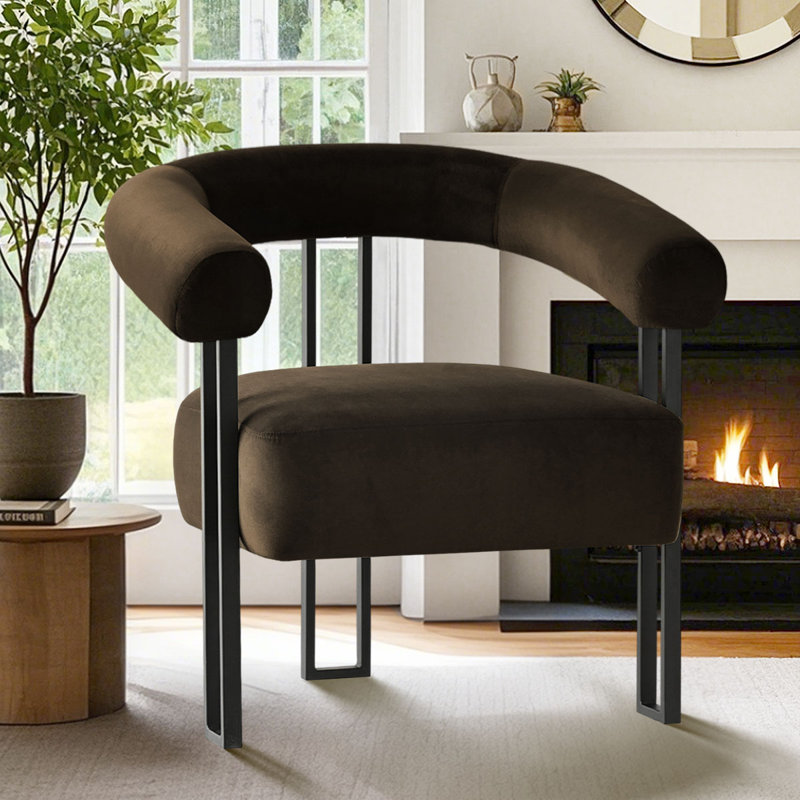 Fauteuil d'appoint moderne 3 po Kristinn, Chocolat / Brun