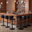 Tabourets de bar industriels modernes avec dossier bas, hauteur réglable, pivotants, recouverts de tissu beige, pour îlot de cuisine-1981928127